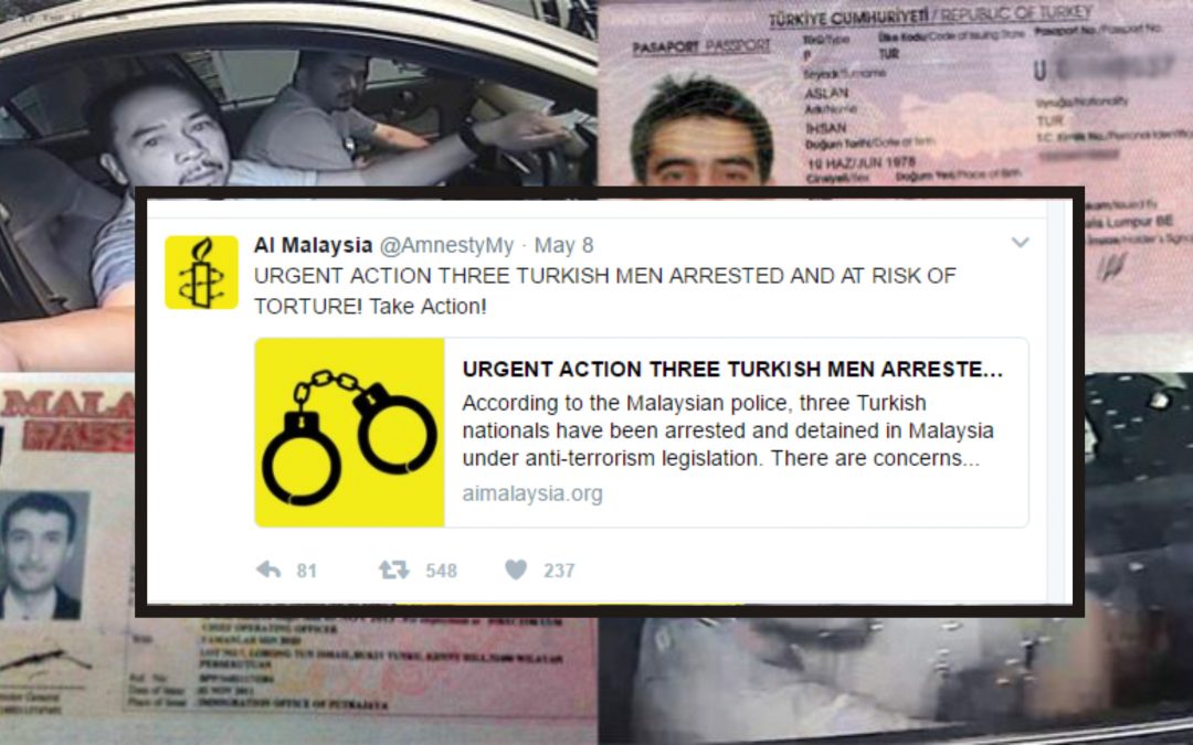 Amnesty Int’l demands urgent action for Turks at risk of extradition from Malaysia