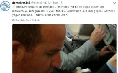 Heart attack strikes Kırklareli electrician jailed on coup charges — claim