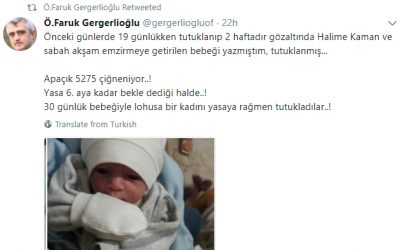 Mother with 25-day-old baby allegedly jailed on coup charges in İstanbul