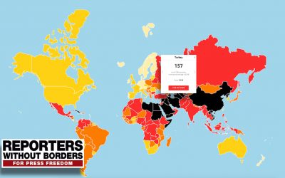 Turkey drops 2 spots to rank 157th out of 180 countries in 2018 World Press Freedom Index by RSF