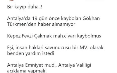 Antalya man has been missing for over three weeks: Turkish deputy