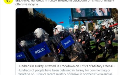 Amnesty reports: Turkey detains hundreds in crackdown on criticism of Syria incursion